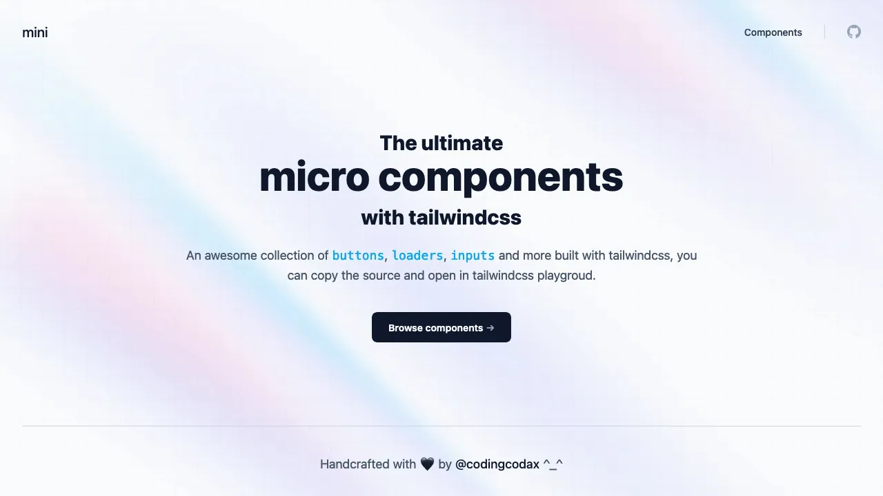 Preview of the mini web app